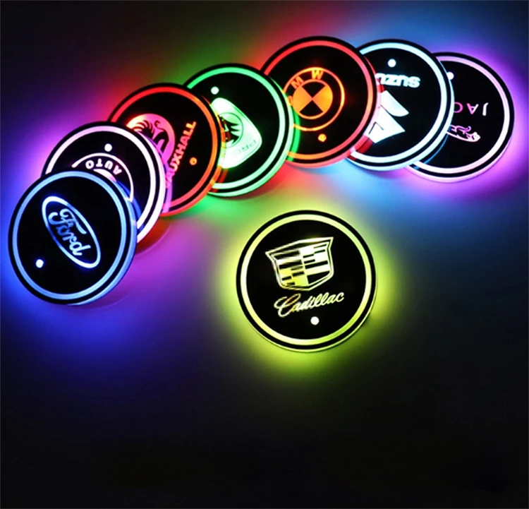 2023 горячие светодиодные чашки держатель огни автомобиля подставки 7 видов цветов чашка Pad зарядка через USB коврик для Jaguar