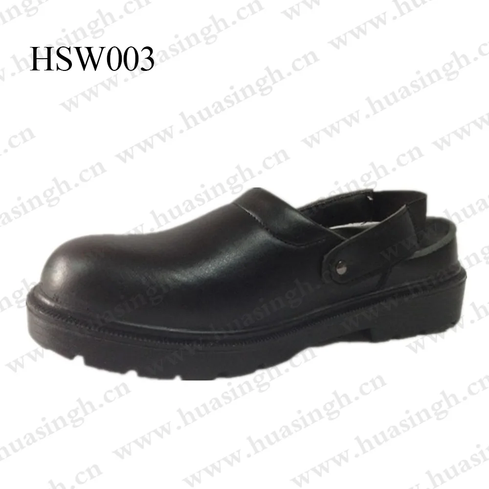 CMH,restaurant Staff Oil Resistant Black slippers with air Hole Anti-puncture PU/PU Outsole Safety Sandals HSW006
