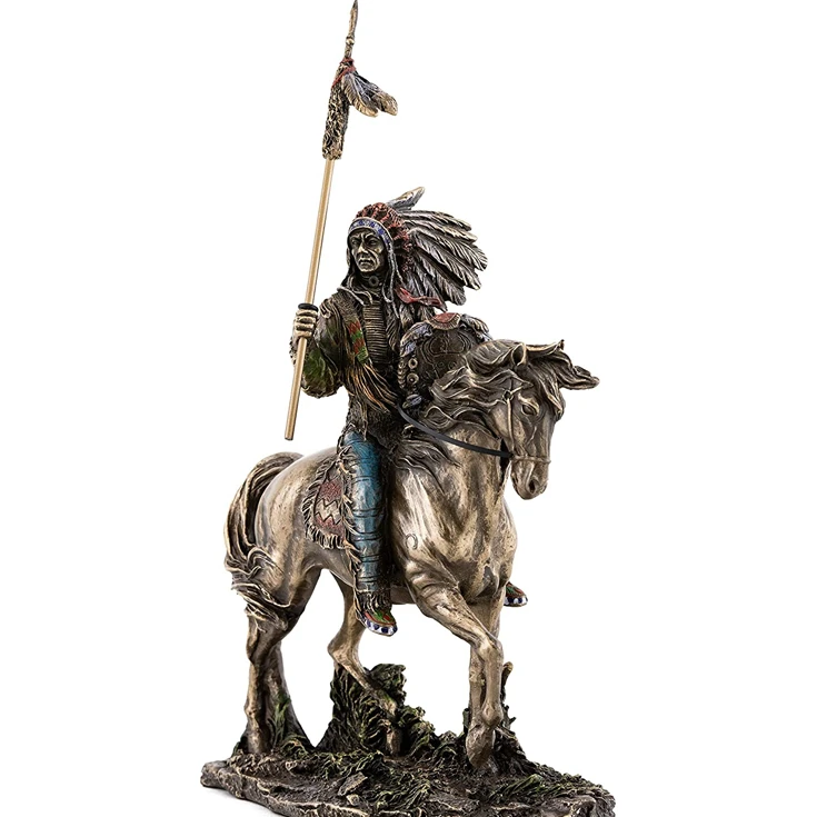
bronze casting Mandan Indian Chief Statue Native American Sculpture in Premium Cold Cast Bronze 
