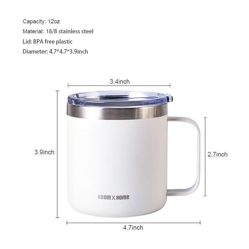 
Tafuco Funny Promotion Round Mugs Stainless Steel Unique Sublimacion Mug Warmers White Large Thermo Coffee Mug with Logo 