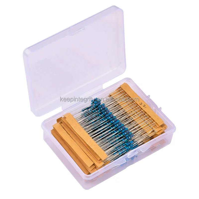 600pcs/lot 30 Values 1/4W 0.25W 1% Metal Film Resistors Assorted Pack Kit Set Lot Resistors Assortment Kits