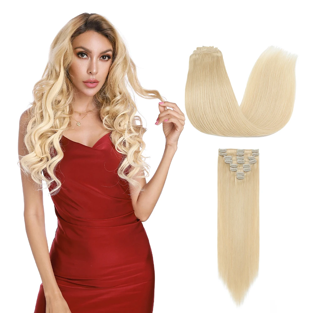 S-Noilite stw human hair invisible clip in hair extensions 100% human remy hair extensions