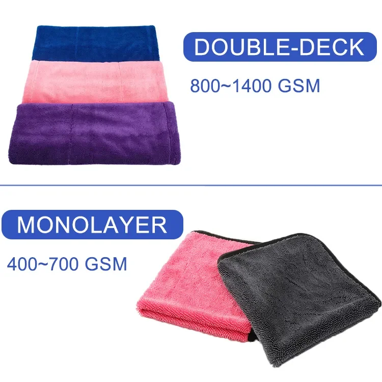 1200gsm 1400 gsm thickened car wash accessories towel twisted loop car cleaning drying microfiber towel car wach