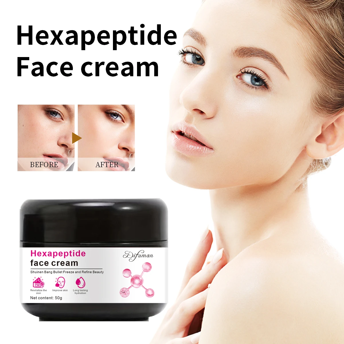 Ceramide Moisturizing Facial Cream Instant Bleaching Whitening Anti-Aging Effects Pearl Beauty Eye Hexapeptide Vitamin Oil Acne