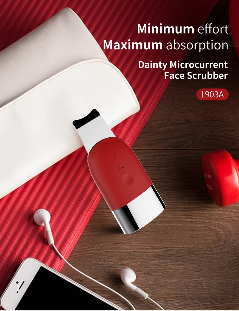 Latest Fashionable Design Portable Ultrasonic Facial Cleansing Skin Scrubber