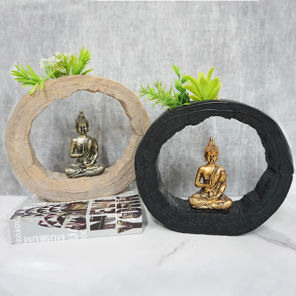 Wholesale Feng Shui Ornament Polyresin Antique Religious Decoration Resin Garden Sitting Statues Of Buddha Sculptures