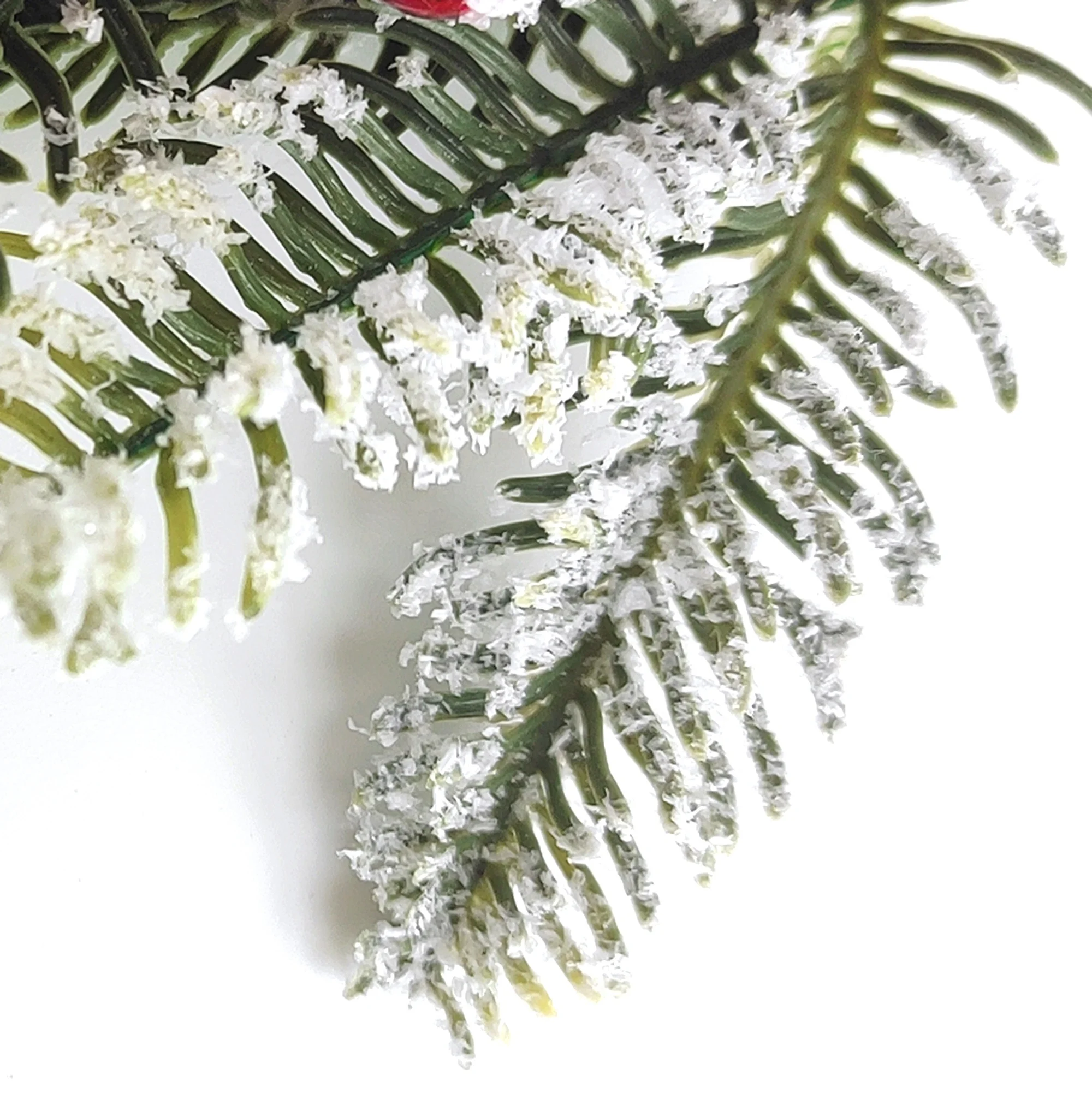 Wholesale Christmas Artificial Stem Berry Pick Xmas Decor Leaf Pick Spray Snow 19 Inch Handmade Berry Pick With Pine Cone Decor