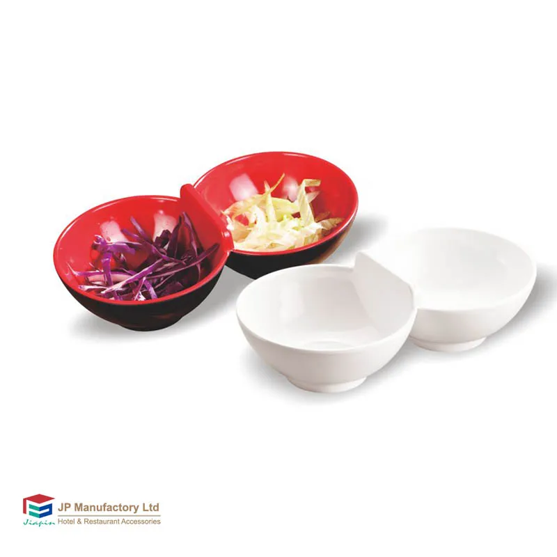 new product japanese style 2 in 1 sauce plate for restaurant Melamine Chili Condiment Sauce Dish