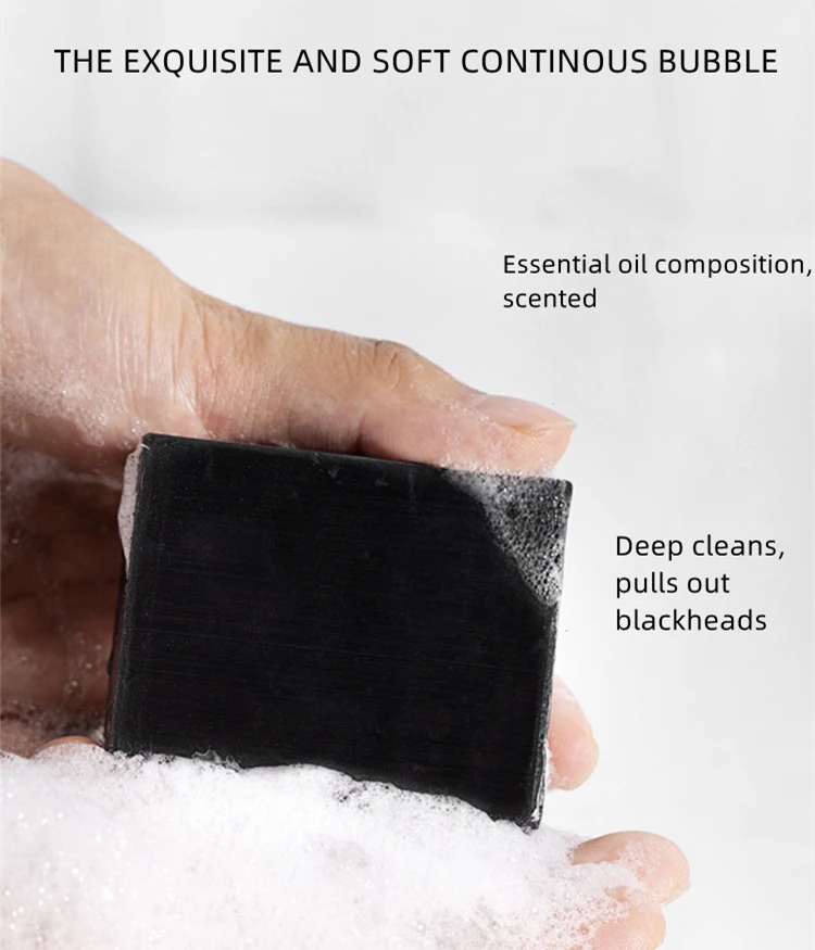 Natural organic Handmade Bamboo Charcoal Soap Skin care Deep Cleansing oil-control face Soap For Men