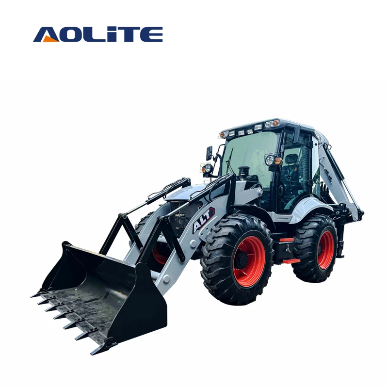AOLITE BL105-25 chinese compact shovel backhoe loader mini 4x4 wheel drive backhoe loader construction equipment machinery