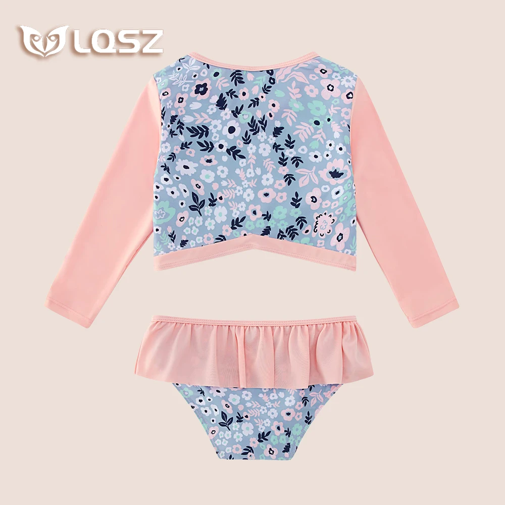 LQSZ Boutique Customized Transparent Beach Brands Hot Crochet Cartoon Swimsuit Beach Party Girls Kids Swimwear Children Swimsuit