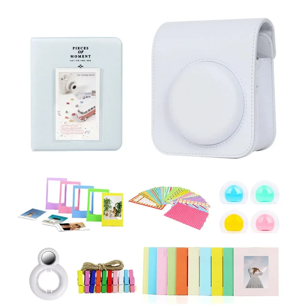 7 In 1 Instant Camera Accessories Bundle Set Protective Case Photo Frame Album for Fujifilm Instax Mini 12