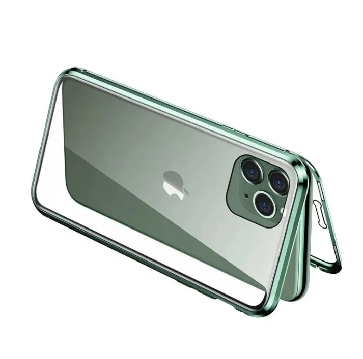 Low price 360 Full Magnetic Adsorption Case For iPhone 6S 7 8plus XR XSmax 11pro  Clear Double-sided Glass+Built in Magnet Case