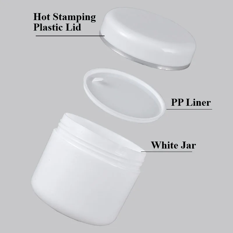 High Grade PP Empty Round White Cosmetic Plastic Jar with Liner for Skin Care Cream Box Packaging
