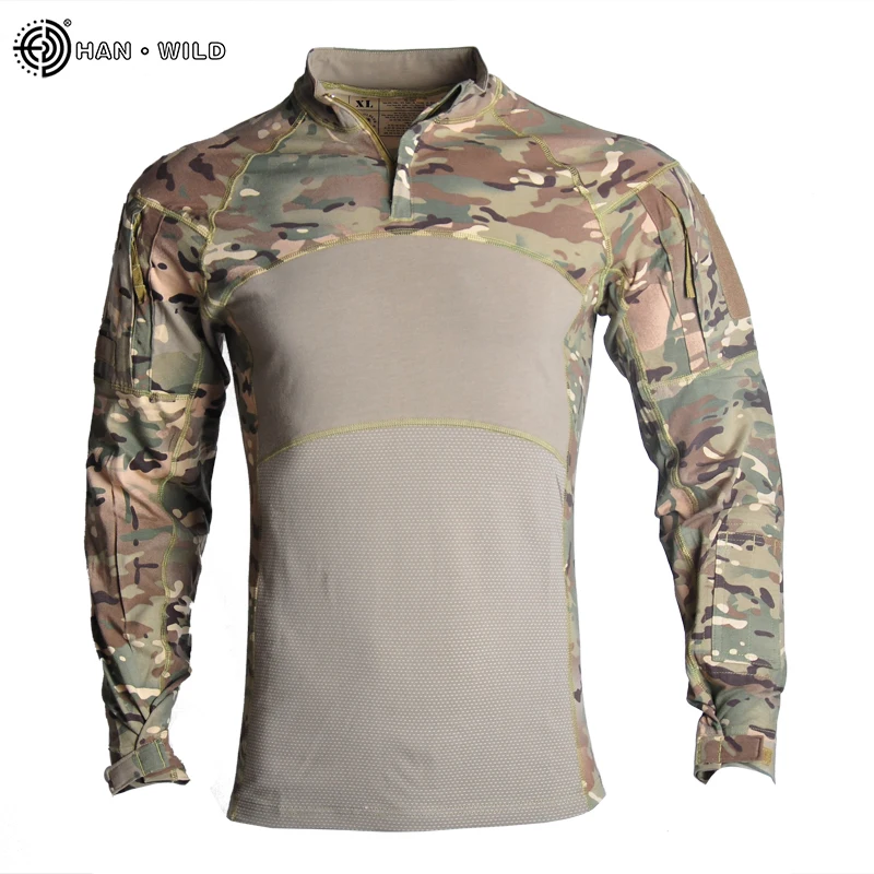 
HAN WILD 2020 Combat Shirts Proven Tactical Clothing Military Uniform CP Camouflage Airsoft Army Suit Breathable Work Clothes 