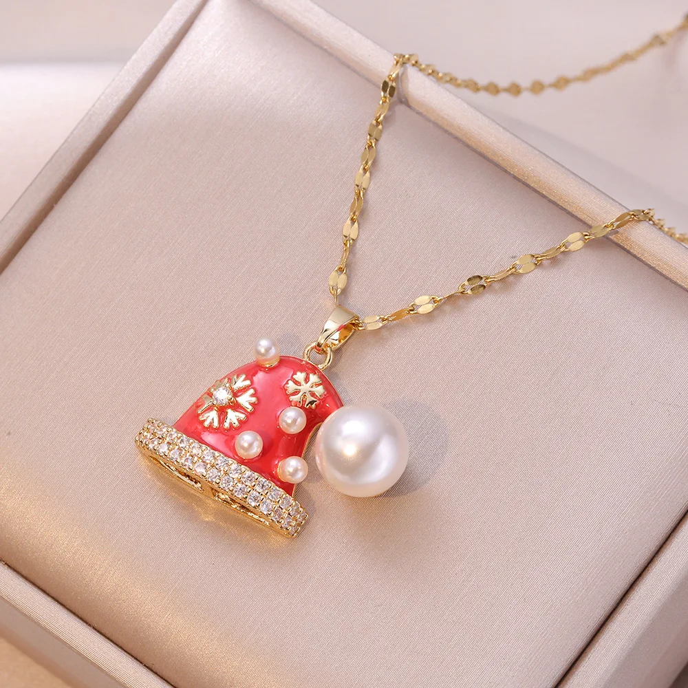 YW Fashion Pendant Christmas Zircon Collarbone Chain Jewelry Necklaces For Women