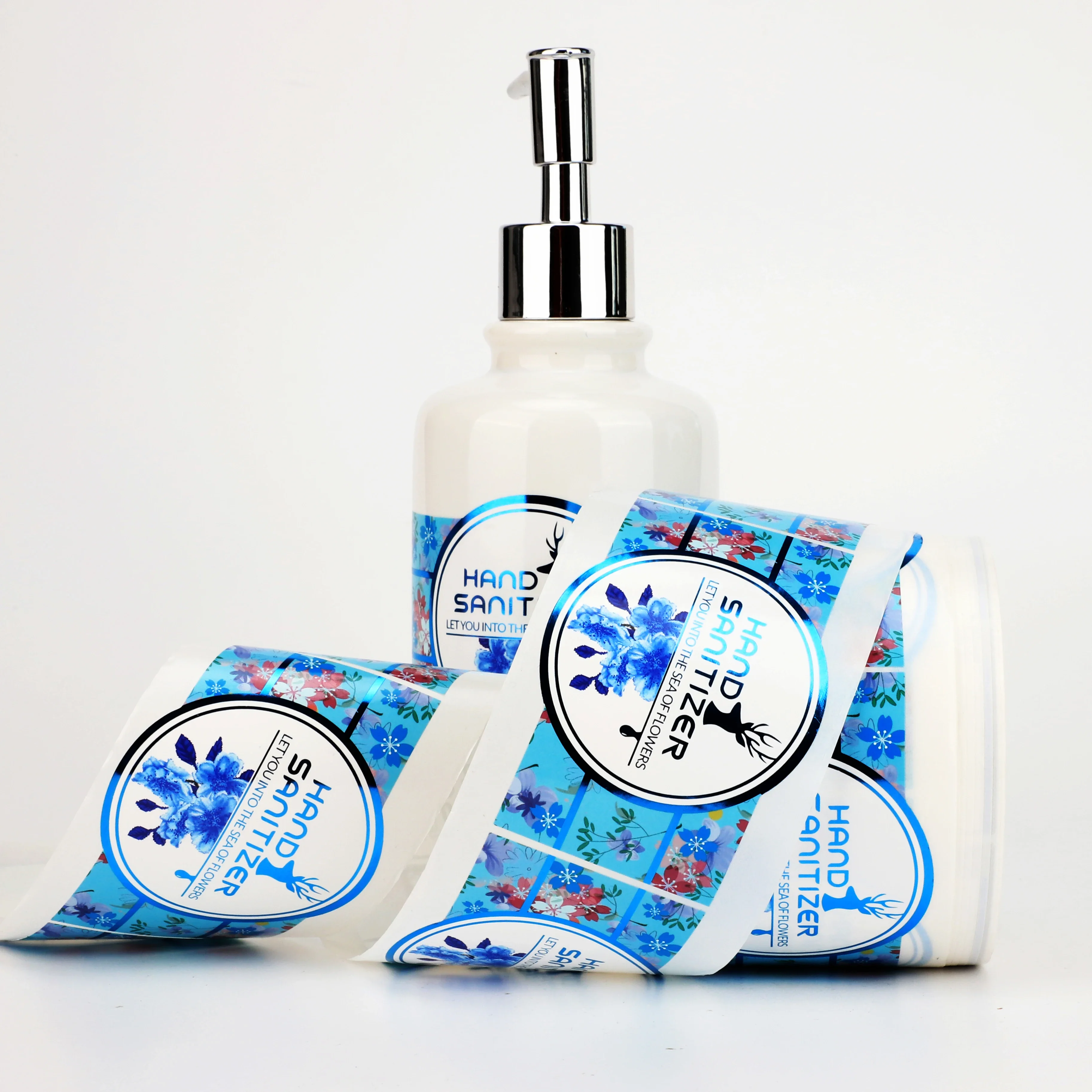 Customized private logo gold foil waterproof vinyl sticker self-adhesive Cosmetic Skincare Bottles packaging label stickers