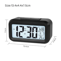 Plastic Smart LCD Table Night Light Calendar Temperature LED Digital Alarm Clocks