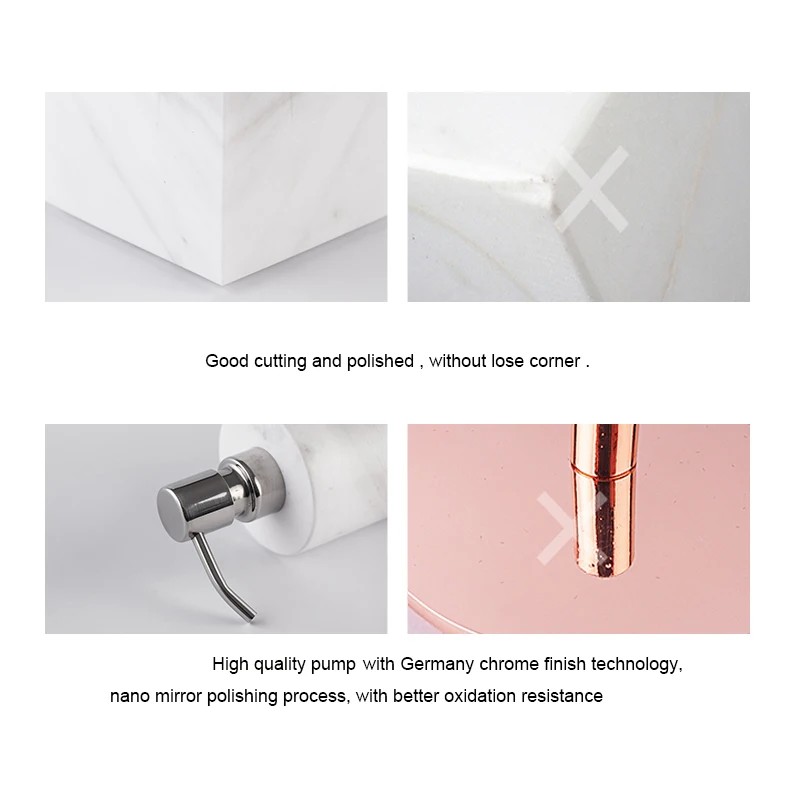 Wholesale 6 pcs white Marble stone with silver metal Bathroom accessory round set