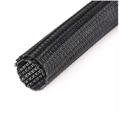 4.8mm black Flame Retardant Semi Split Braided Self Wrapped Sleeve