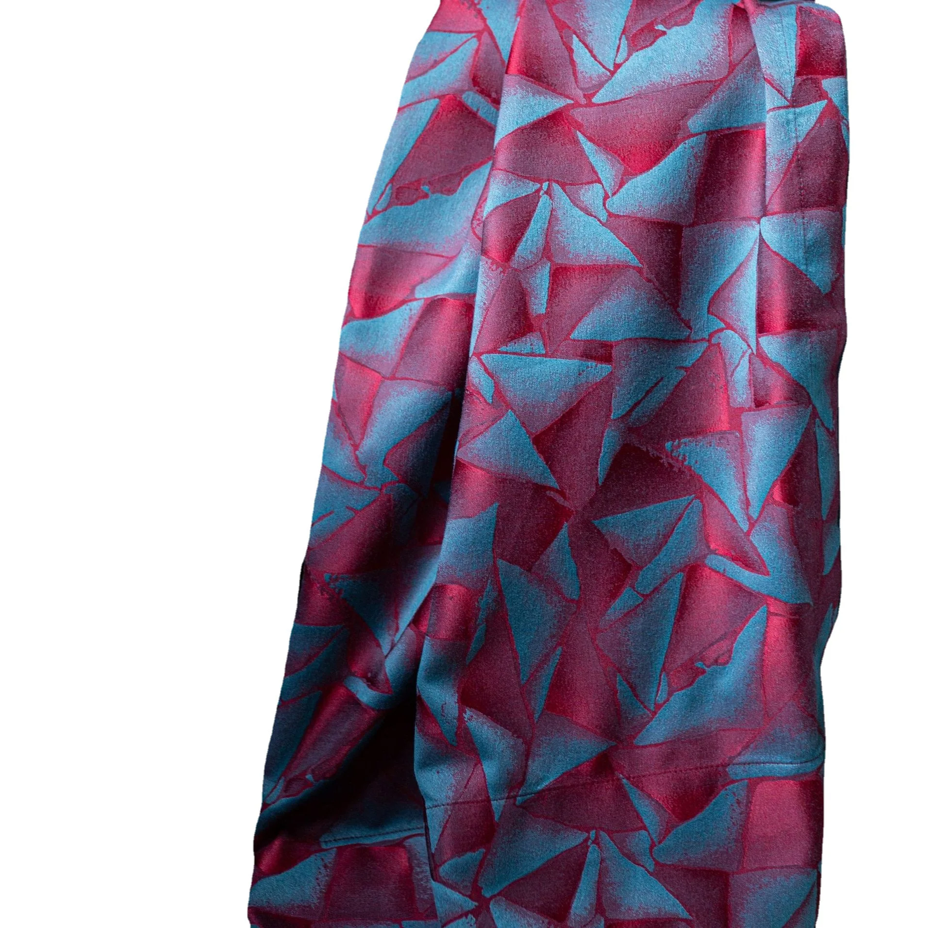 European Light Luxury Modern Silk High-precision Irregular Triangle Jacquard Cloth Finished Curtain