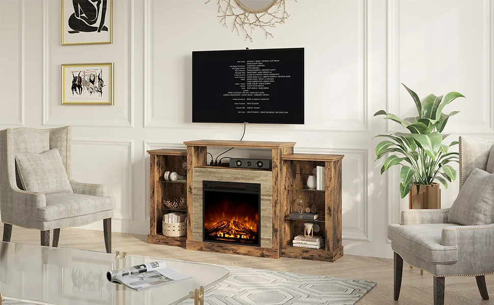 european pantallas smart high gloss white universal mobile royal  tv console stand showcase cabinet with fire place furniture