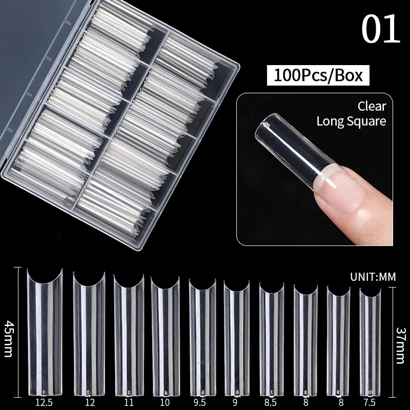100 шт. акриловые насадки для ногтей