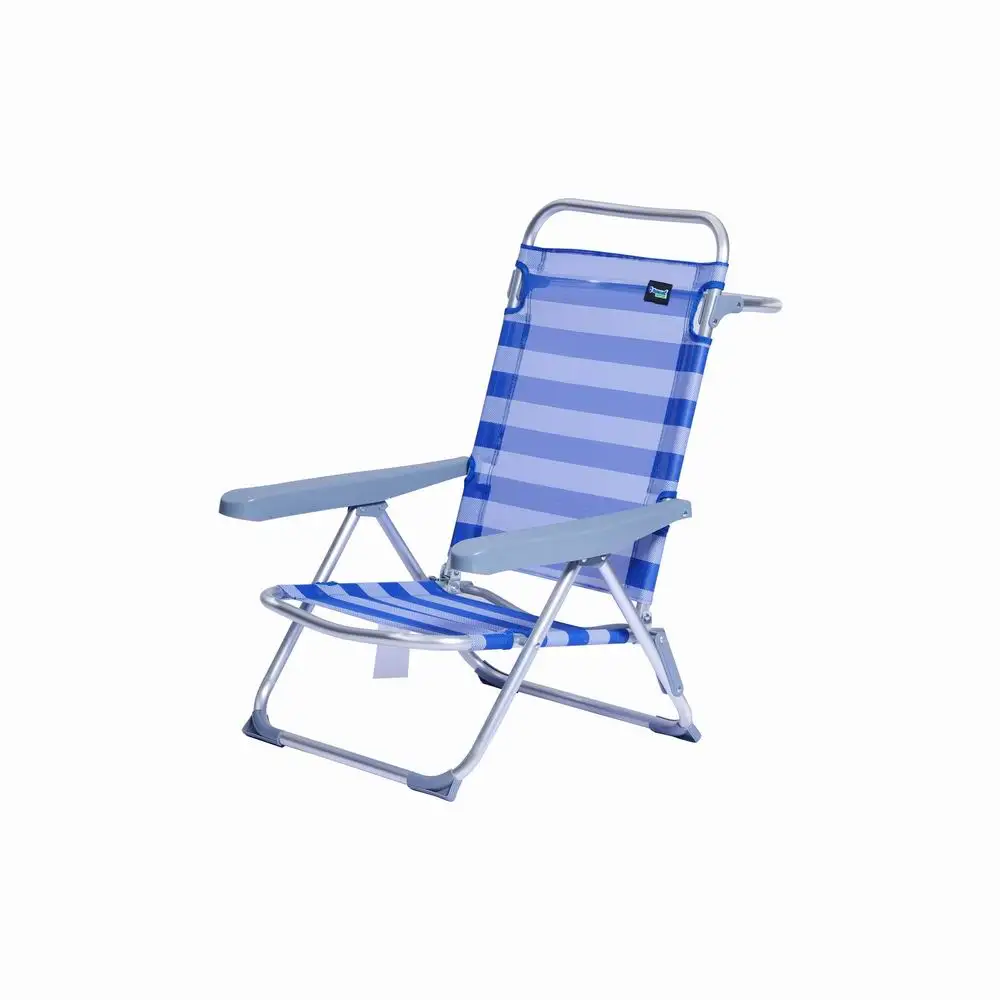 Commercial Custom Aluminum Powder Coated Beach Chairs Seat Cooler Wholesale Outdoor 5 Position Aluminum Beach Chair