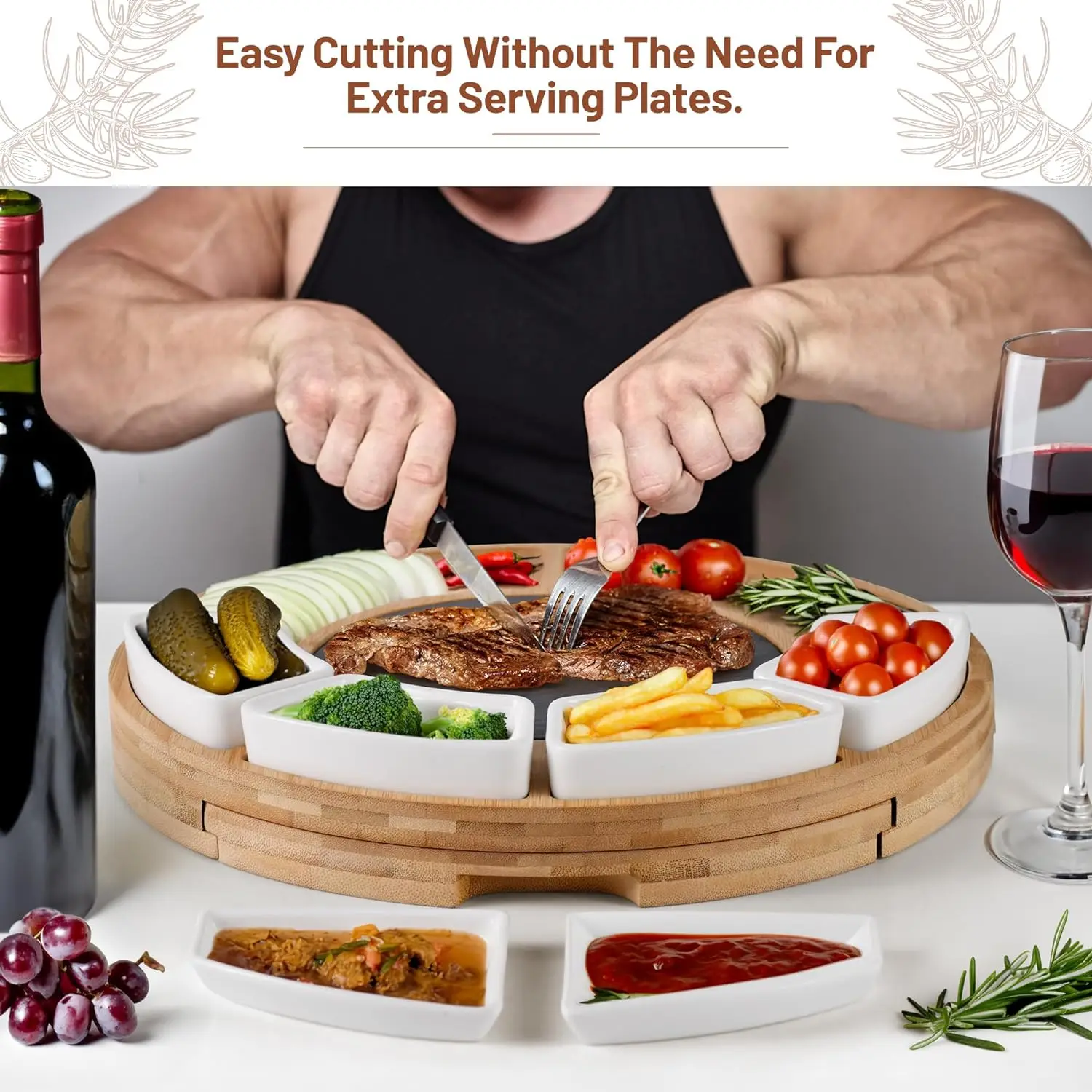 Bamboo cheese platter Wood slate cheese board cheese and charcuterie board with handle hang able