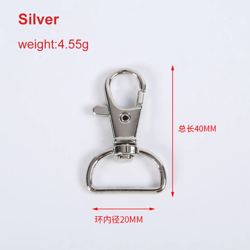 Factory Wholesale 20mm 2cm Zinc Alloy Lanyard Hook Silver Black Gold Metal Bag Buckle Hook Lanyards & Bags Accessories In Stock