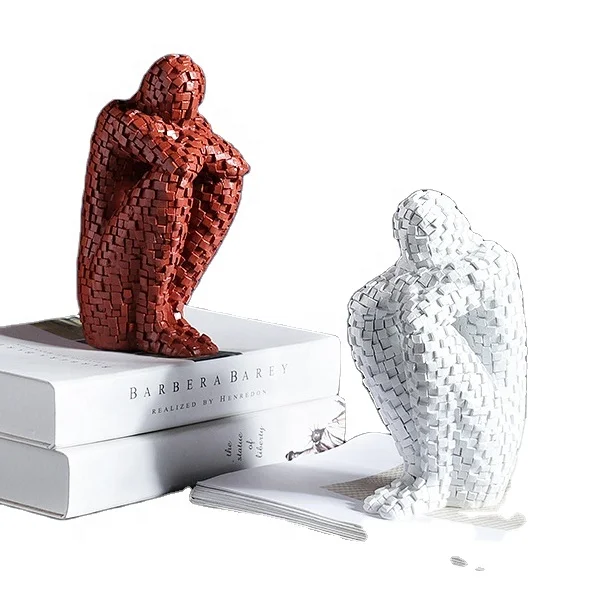 European style cheap promotional resin arts and crafts supplies for kids with office decoration of mosaics figure ornaments