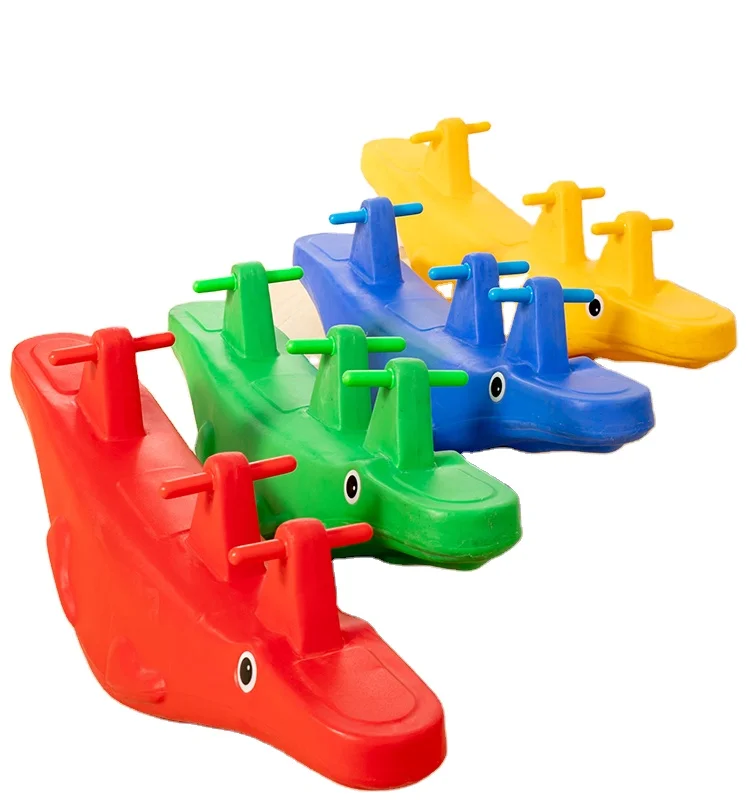 Indoor Durable Christmas Rocking Horse Toy Playground Plastic Seesaw Rocker For Kids