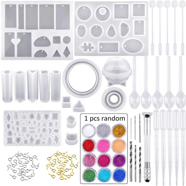 
DIY Jewelry Pendant Craft Making Set Contains Resin Molds 