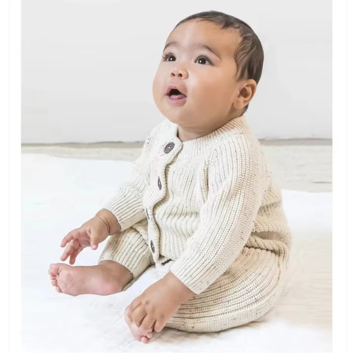 INS Newborn Baby Girl Boy Knitted Jumpsuit Long Sleeve Sweater Spring Autumn Baby Clothes Pure 100%Cotton Colorful Crawling Suit