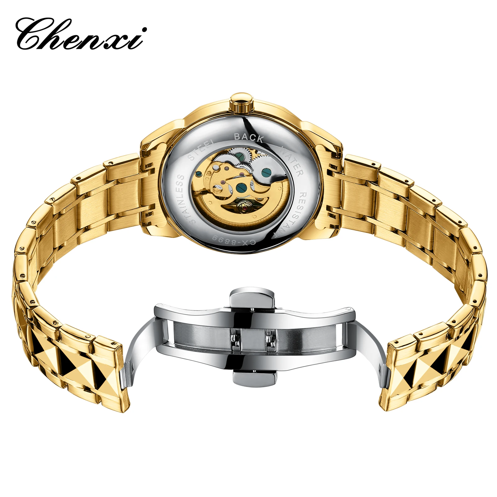 CHENXI 8899 Mechanical Watch For Men Dragon element Hollow Skeleton Auto Date Wristwatch Waterproof Luminous Luxury Man Watches