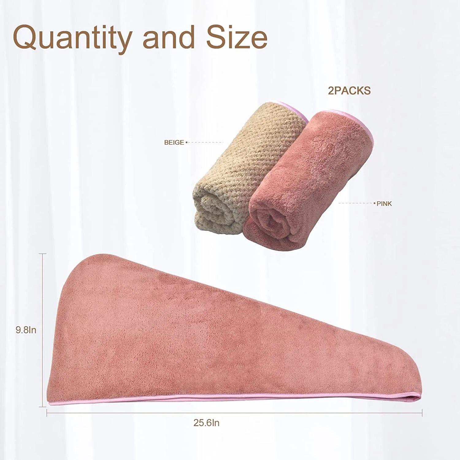 Hot selling custom logo microfiber hair super absorbent ladies quick dry hair towel