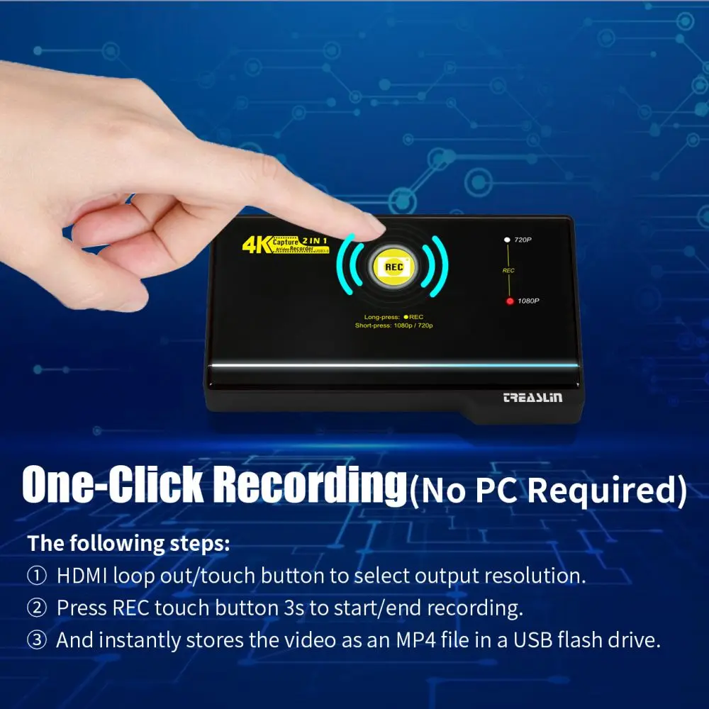 2 in 1 USB3.0 Screen Capture Recorder 4K HDMI Capture Card