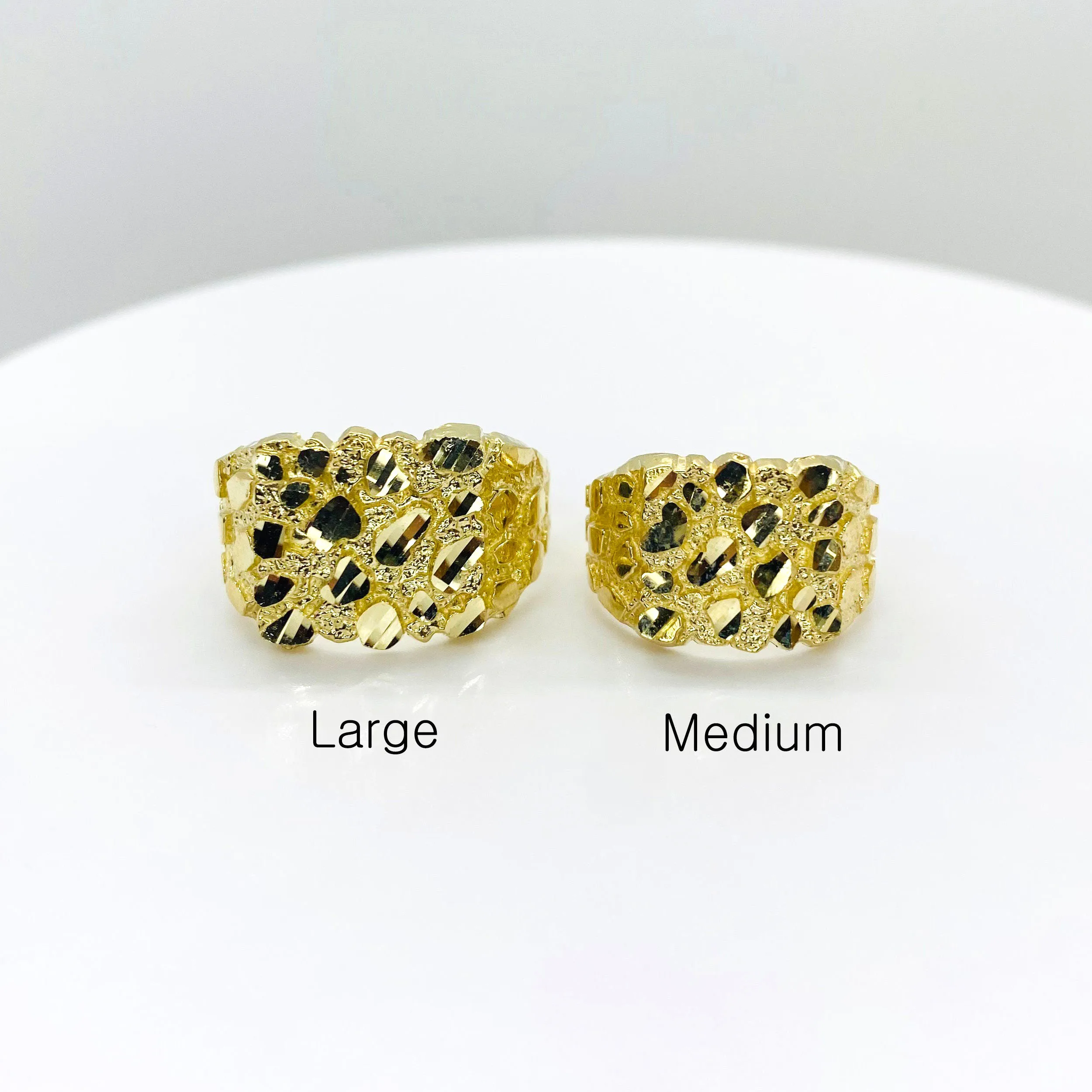 Duyizhao Fashion Personality Charm Jewelry 14k Gold Plated Nugget Square Ring For Men/Women