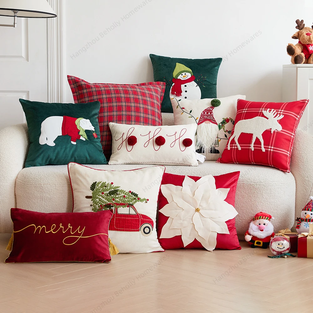 Newest Popular Xmas Tree Winter Holiday Cushion Case Throw Pillow Covers Pillow Case Christmas