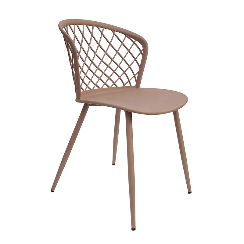 Wholesale modern design dining room furniture plastic chairs with metal legs free sample dining chair sale