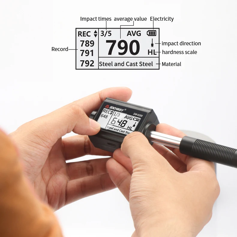 SNDWAY  SW-6200 Mini Digital Multiple Hardness Scale 170-960 HLD Leeb Hardness Tester for Metal Steel