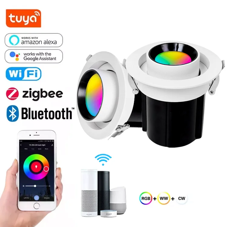 G-lights High Performance White Half Embedded Light Ceiling Indoor Cabinet Showroom Cob 10w 15w 24w Led Down Light