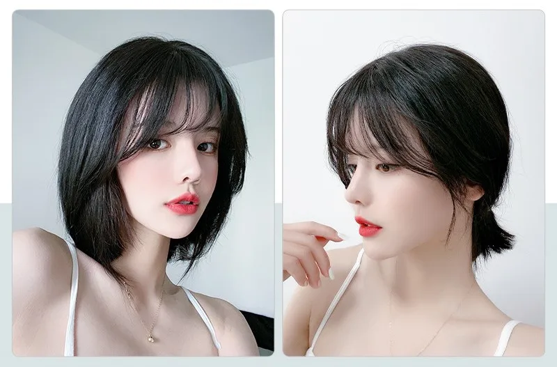 
200 Density High density Virgin Human Hair bangs wig For Vendors Wholesale Price Virgin Human Hair Bob Wholesale China Headband 