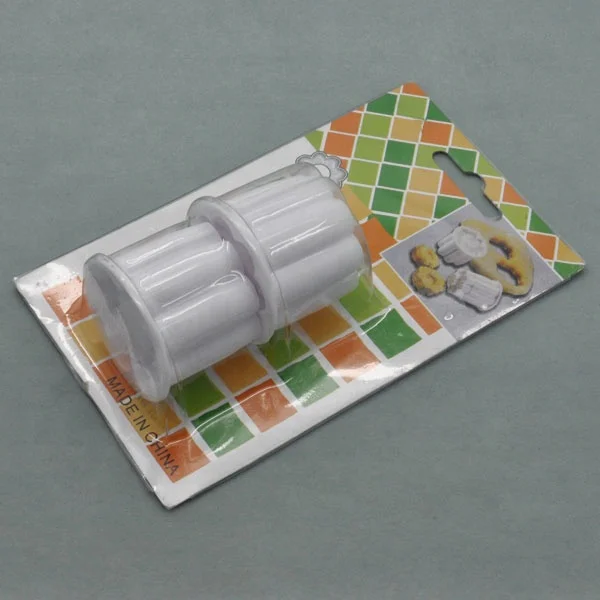 2Pcs/Set Flower Shape Plunger Fondant Cake Mold Cookie Stamp Impress Embosser Cutter Cake Molds DIY Cookie Biscuit