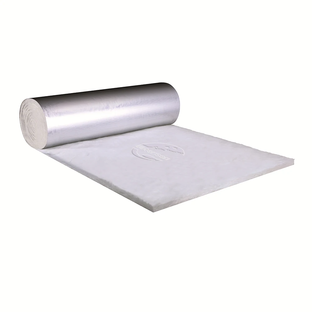 thermal and sound comfort insulation material 50mm white glass wool with FSK barrier