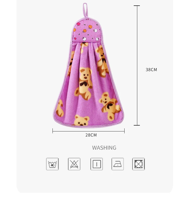 Customized Absorbent Hand Towel with Loop Kitchen Hanging Hand cleaning towel