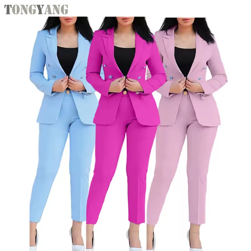 TONGYANG Manufacturers Business Suits For Women Fashion Slim Pants And Blazer Set Ladies Suits Office Wear Formal Suit