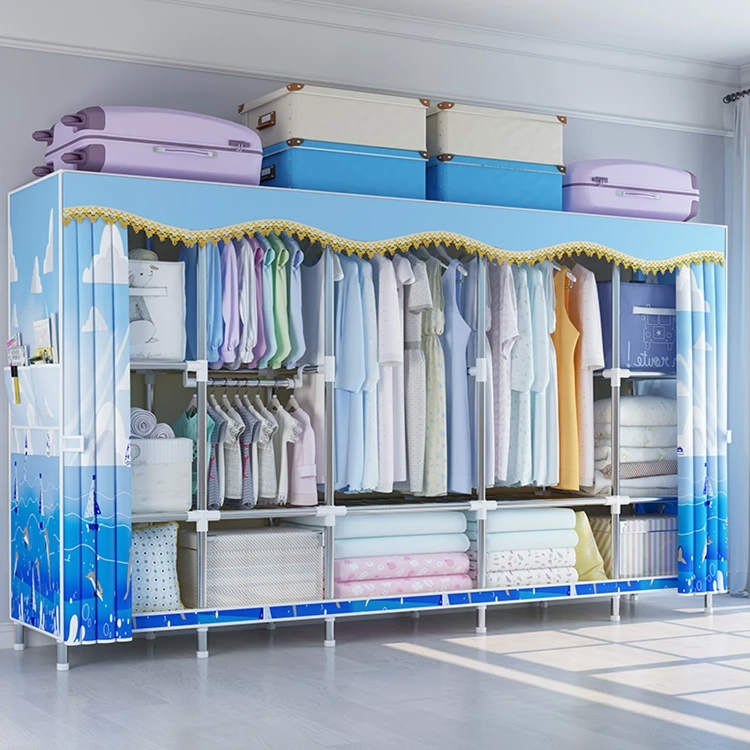 Лидер продаж, простой сборный складной стальной холщовый тканевый портативный шкаф для хранения «сделай сам»