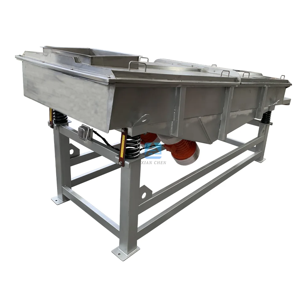 Linear Vibrating Screening Machine For Plastic 2 Layer Soil Sifter Sieve Machine Rectilinear Vibrating Screen Soil Sifter