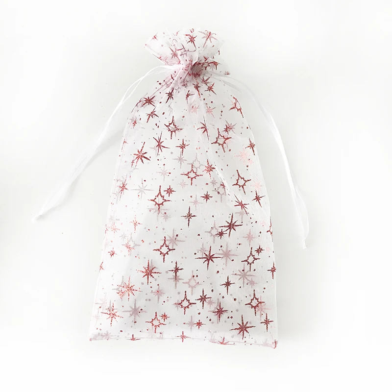 Custom Design bronzing High Quality drawstring Pattern organza perfume Bottle bags